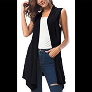 🎀XOXO Black Sleeveless Crochet Sweater #4268ZFT1 - Medium